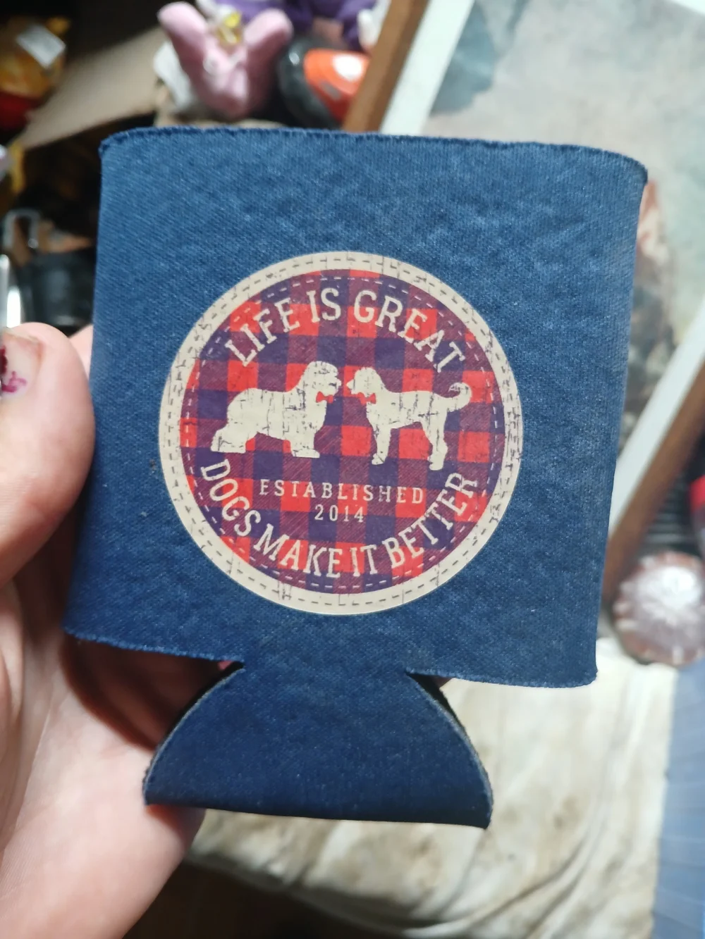 Blue 'Life is Great Dogs Make It Better' Can Cooler